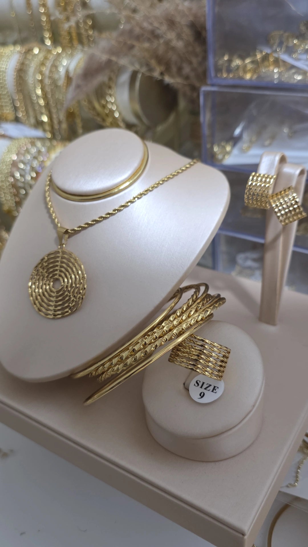 Conjunto sertla bañado en oro