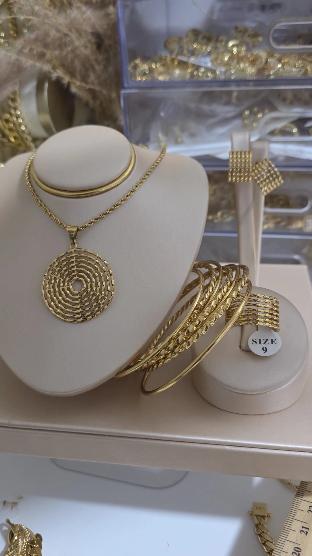 Conjunto sertla bañado en oro