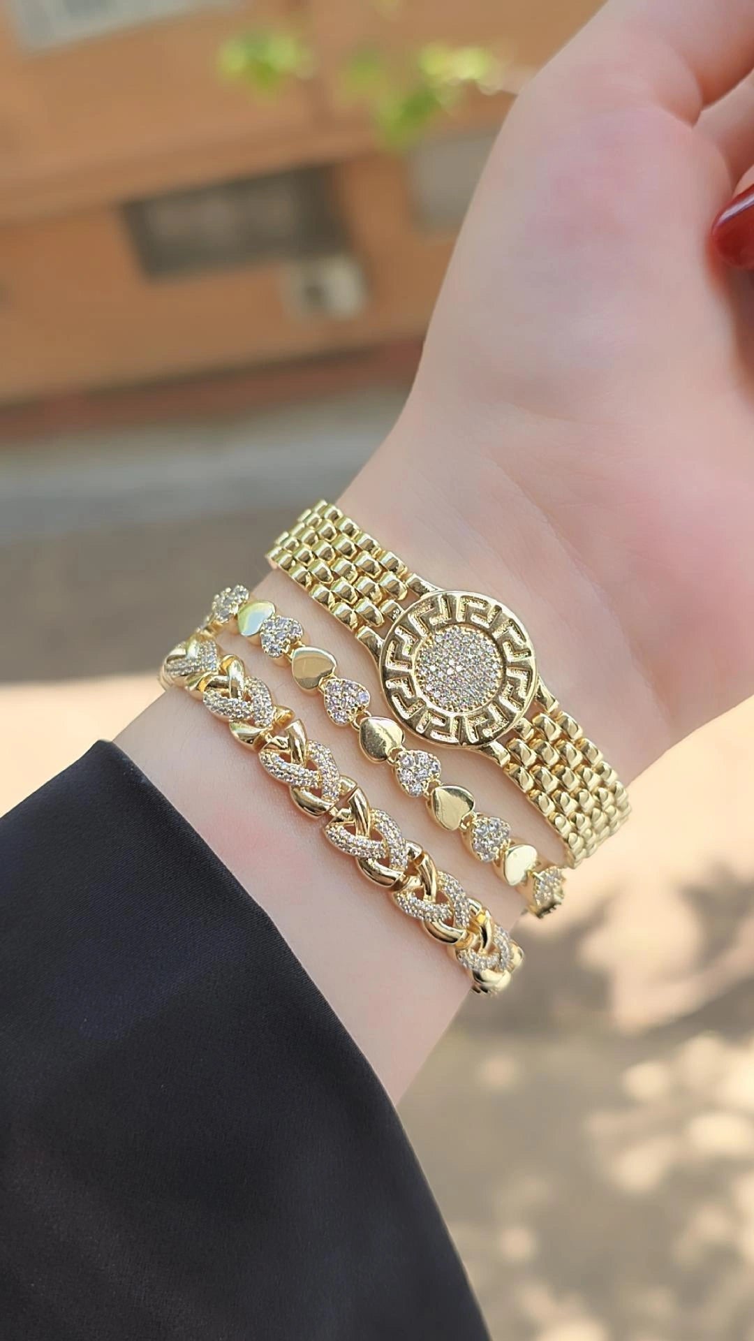 Pack pulseras oro laminado 14k